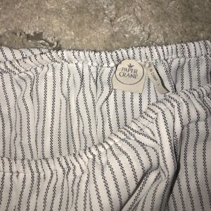 paper crane striped off the shoulder dress